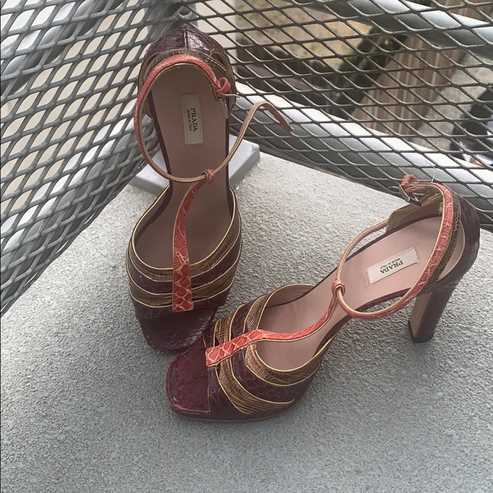 Prada open toe pumps